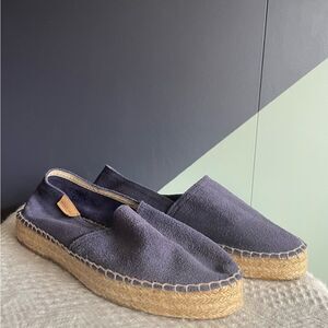 Mint & Rose $220 blue suede handmade espadrilles, Size EU 37 (US 6.5-7), VGUC